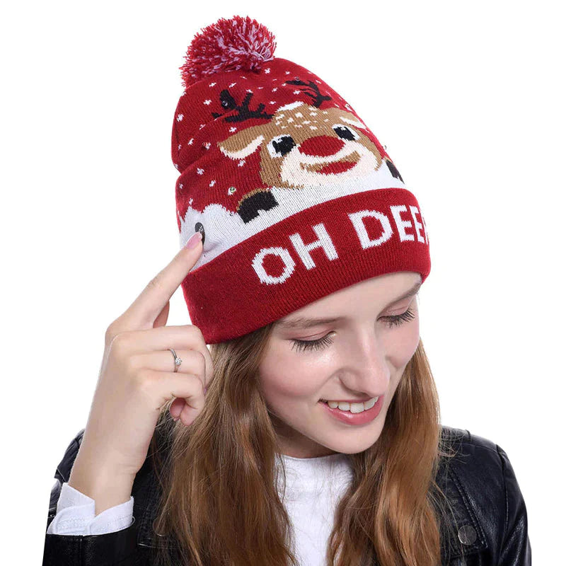 Chapéu Festivo com LED: Um Toque Luminoso para Sua Celebração Natalina - Kaype Store