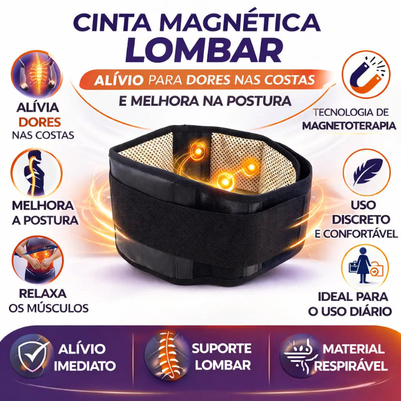 Cinta Magnética Lombar – Alívio para Dores nas Costas e Melhora na Postura