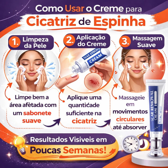Creme Cicatrizante para Acne - Elimina Cicatriz de Espinha | Kaype Store
