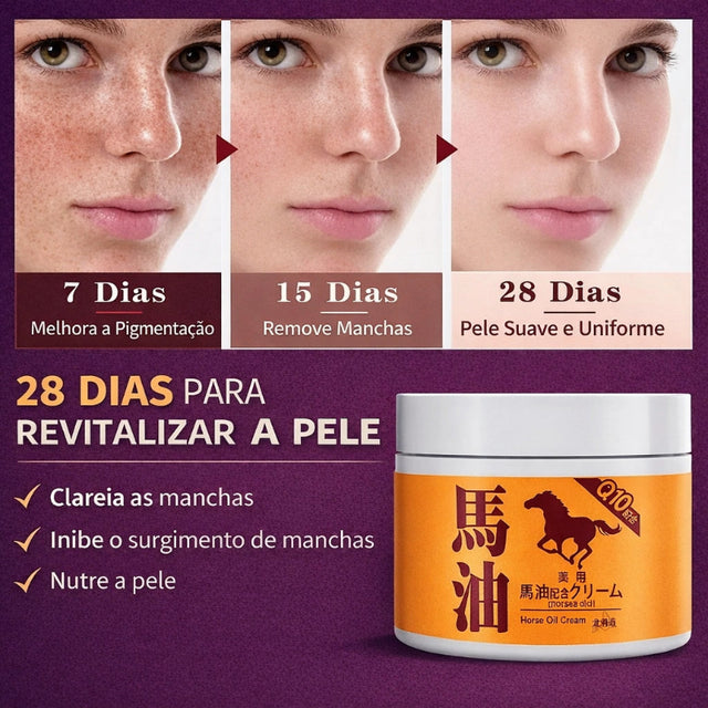 Creme Facial Óleo de Cavalo - Remova Rugas, Marcas de Expressão e Obtenha Efeito Lifting Imediato