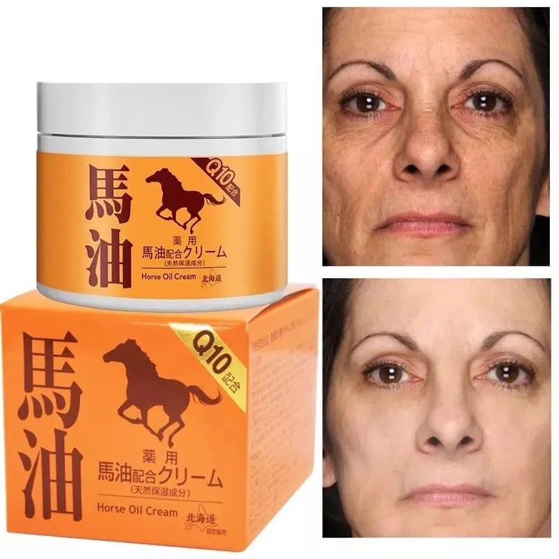 Creme Facial Óleo de Cavalo - Remova Rugas, Marcas de Expressão e Obtenha Efeito Lifting Imediato