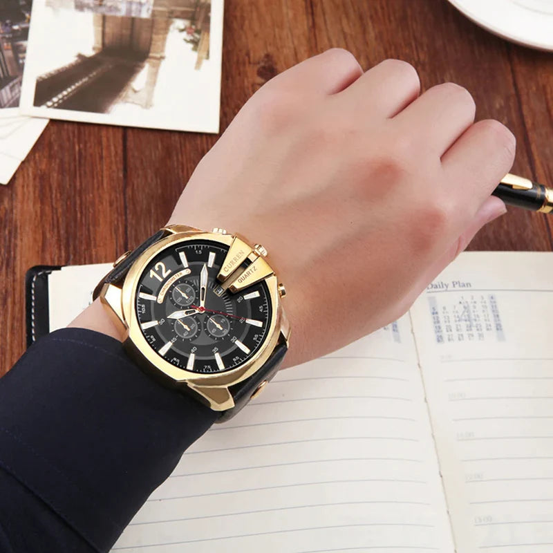 Relógio Masculino Curren de Luxo - Pulseira de Couro - Kaype Store