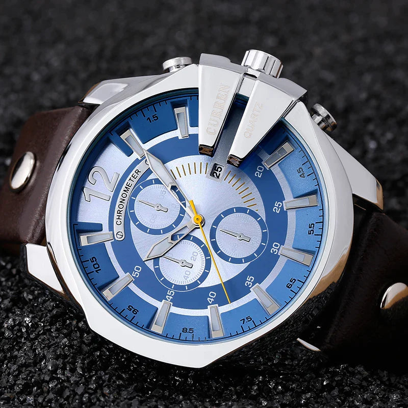 Relógio Masculino Curren de Luxo - Pulseira de Couro - Kaype Store