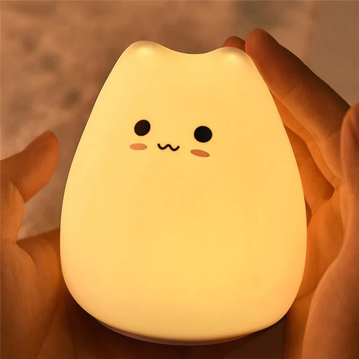 Luz Noturna Led Para Crianças E Bebês de Silicone Macio- HapyCat