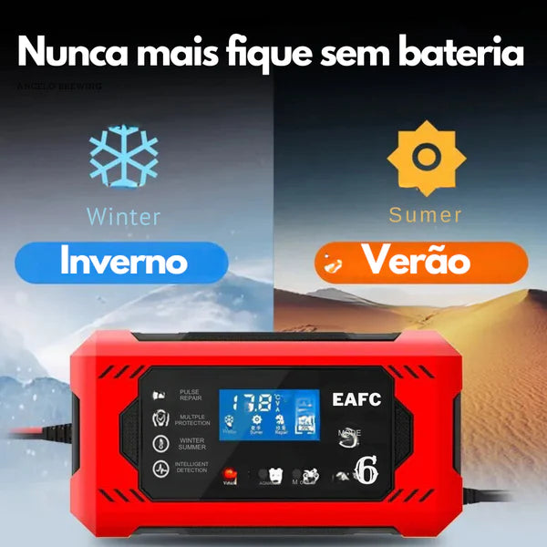 TurboVolt CarregaMais Original - Super Carregador de Bateria Automotiva para Carro, Moto, Caminhão, etc - Kaype Store