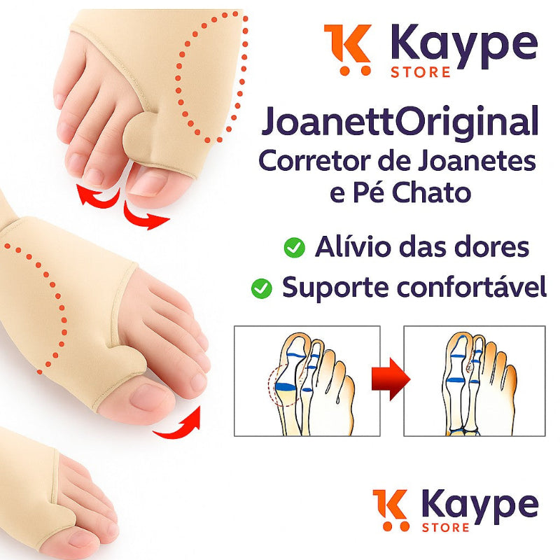 JoanettOriginal - Corretor Ortopédico de Joanetes e Pé Chato (2 Peças)