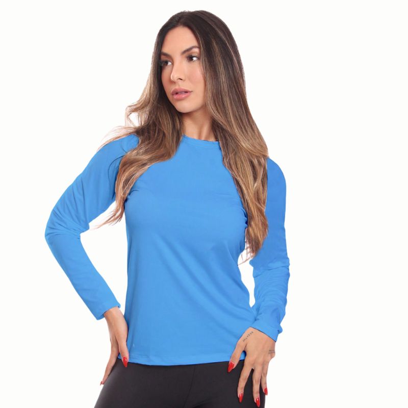Kit 3 Camisetas Manga Longa Feminina Dry Fit Esportiva - FemmeSport