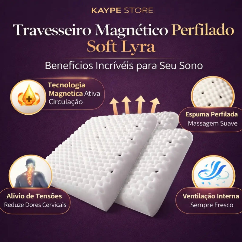 Kit com 4 Travesseiros Magnéticos Perfilados | Tecnologia + Conforto Terapêutico