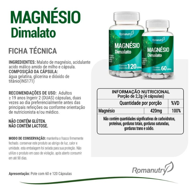 Magnésio Dimalato - Suplemento para Energia e Saúde Muscular