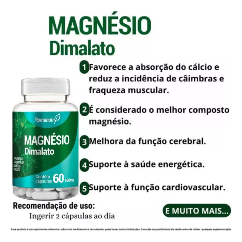 Magnésio Dimalato - Suplemento para Energia e Saúde Muscular