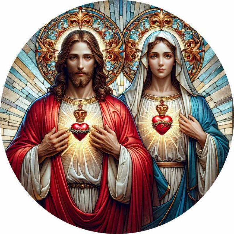 Mandala Sagrado Coração de Jesus e Imaculado Coração de Maria-Kaype Store