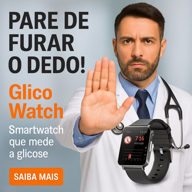 GlicoWatch Pro 2025 - Relógio SmartWatch Medidor de Glicemia e Pressão a Prova D'Agua