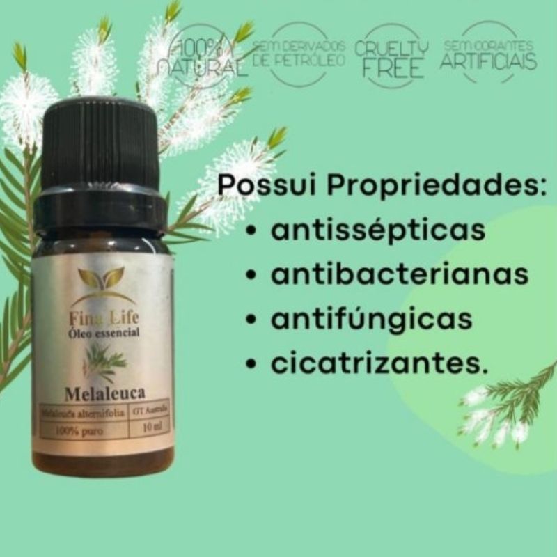 Óleo de Melaleuca Premium 100% Puro - 10ml | Antisséptico, Antibacteriano e Antifúngico Natural