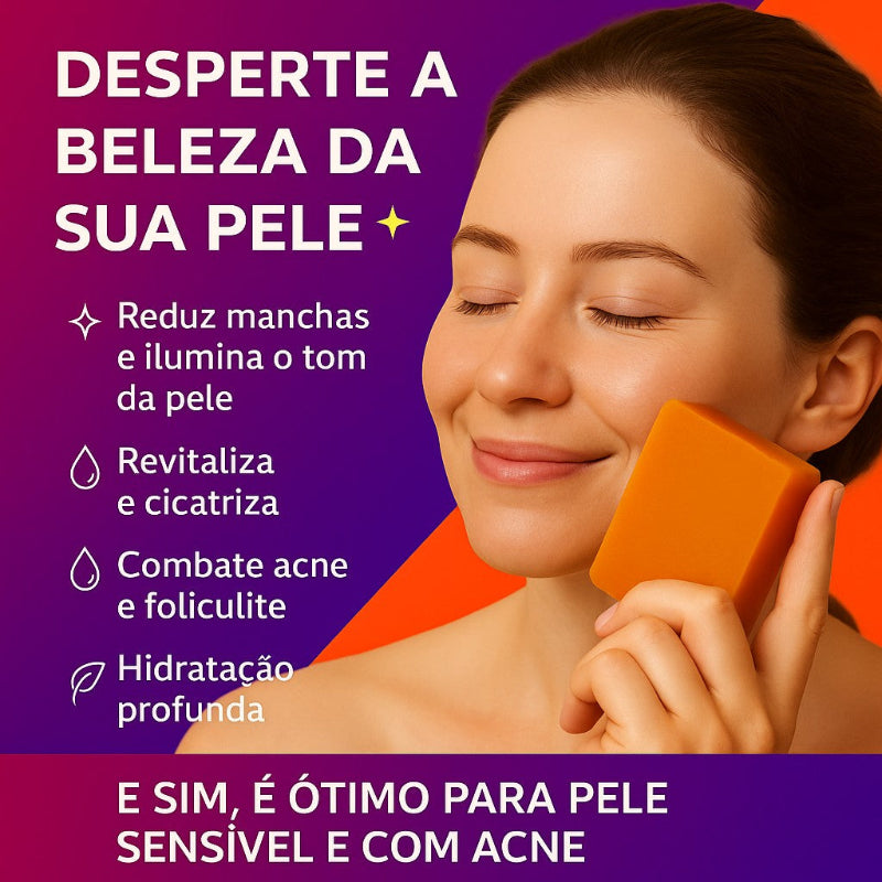 Sabonete Artesanal de Açafrão e Dolomita – Clareador Natural | Kaype Store