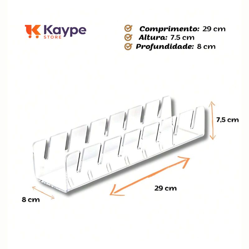 Suporte Acrílico para Organização de Bonés - 7 Compartimentos | Kaype Store