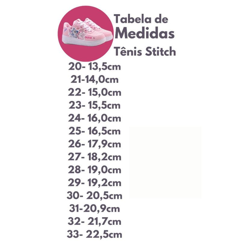 Tênis Infantil Feminino Stitch - Confortável e Estiloso para Meninas