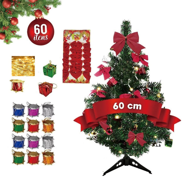 arvore de Natal Decorada Completa – Enfeites + Pisca | Kaype Store