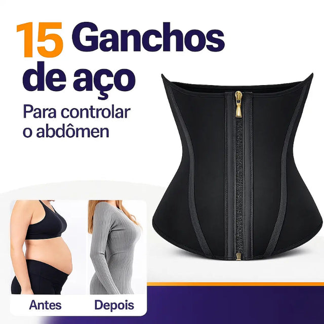 Cinta Modeladora com Fecho Duplo – Colombiana - Compressão Afina Cintura