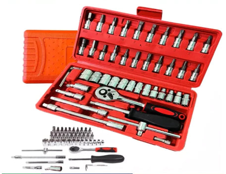 KIT Chaves Jogo Catraca Reversível Soquetes 46 Peças c/Maleta - Kaype Store