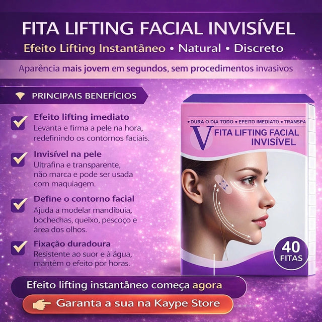 Fita Adesiva para Lifting Facial Invisível | Efeito Instantâneo – Kaype Store