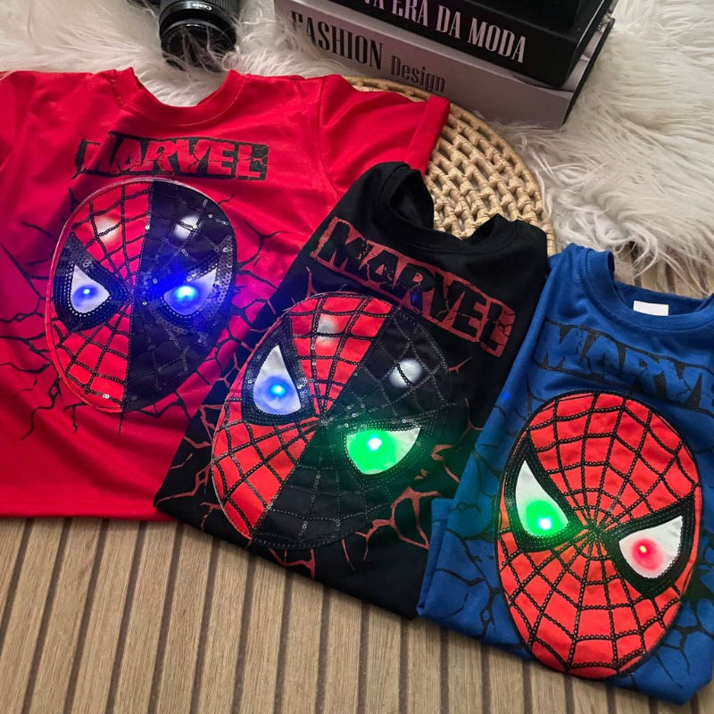 Camiseta Infantil LED à Prova D'água com Personagens