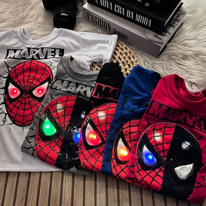Camiseta Infantil LED à Prova D'água com Personagens