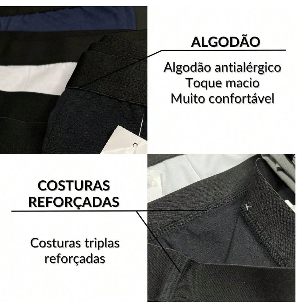 Kit 5 Cuecas Boxer Masculino Algodão Premium - IntiMen | Kaype Store