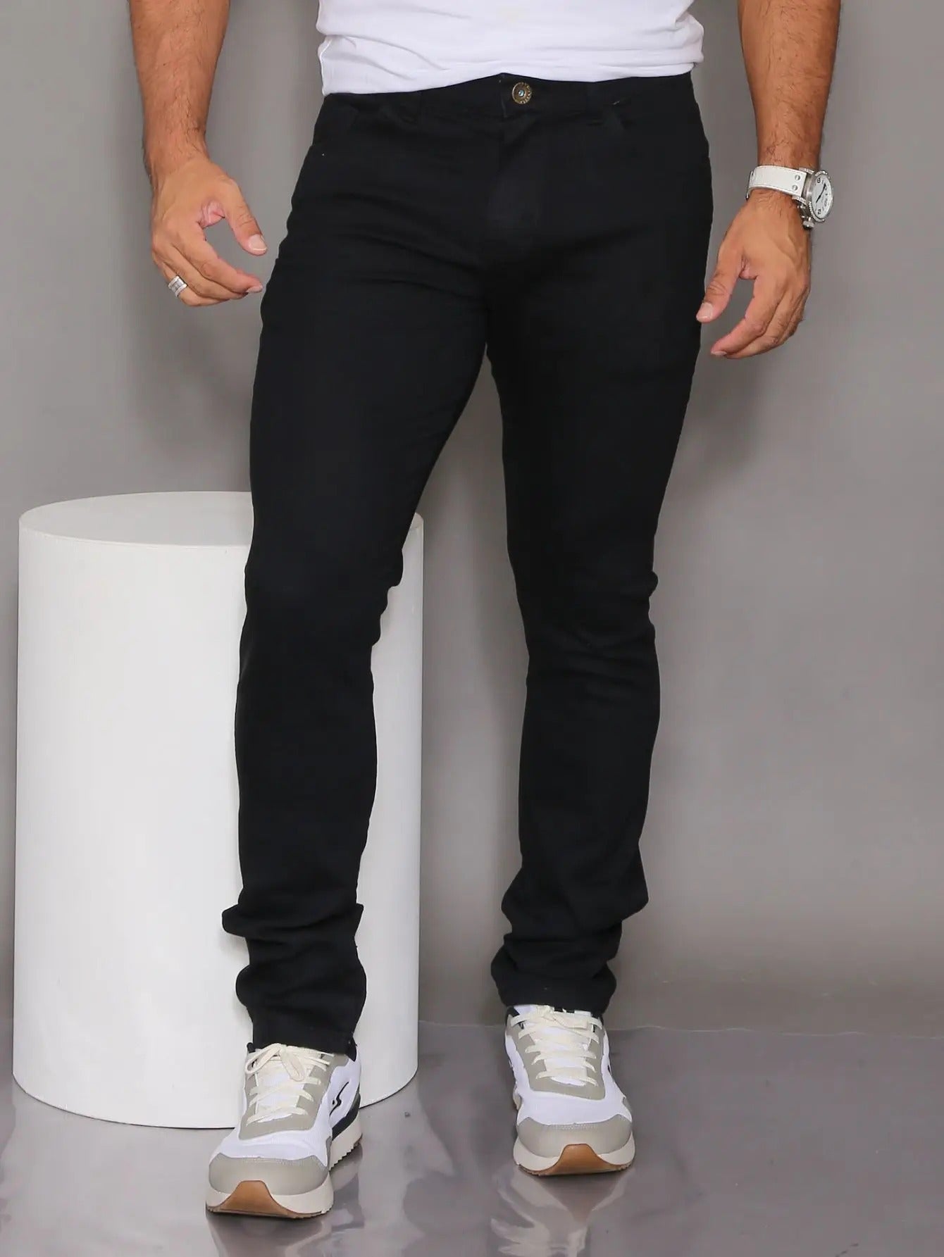 Calça Jeans Masculina Preta Modelo Tradicional - Kaype Store
