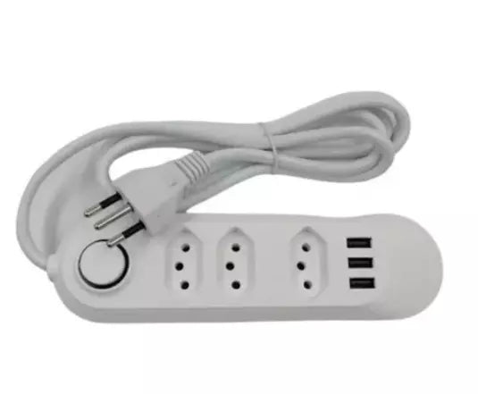 Extensão Elétrica 2m Com Tomadas e Entradas USB Integradas - Kaype Store