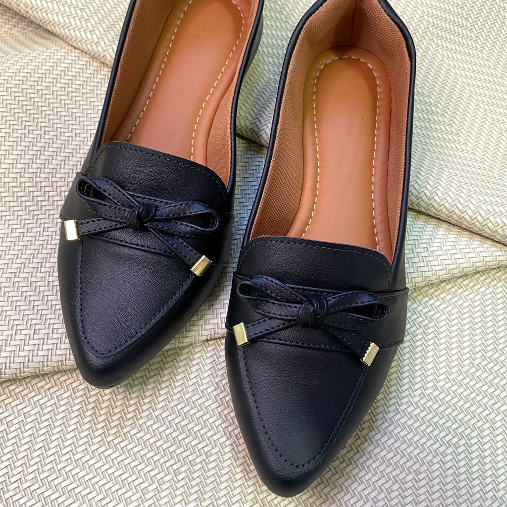 Sapatilha Mocassim Feminina Bico Fino Napa Preto - Elegância e Conforto para Seus Pés - Kaype Store