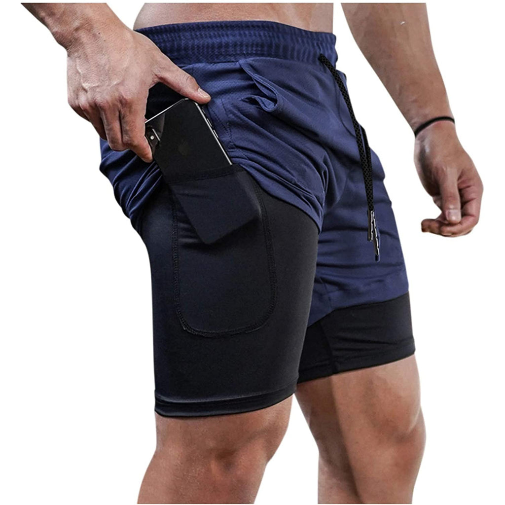 Shorts 2 em 1 Sport Fit Dry Fit com Elastano e Proteção UV