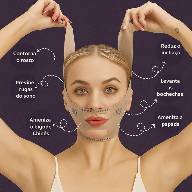Máscara de Contorno Facial BellaFem – Suaviza Rugas, Papada e Modela o Rosto | Kaype Store