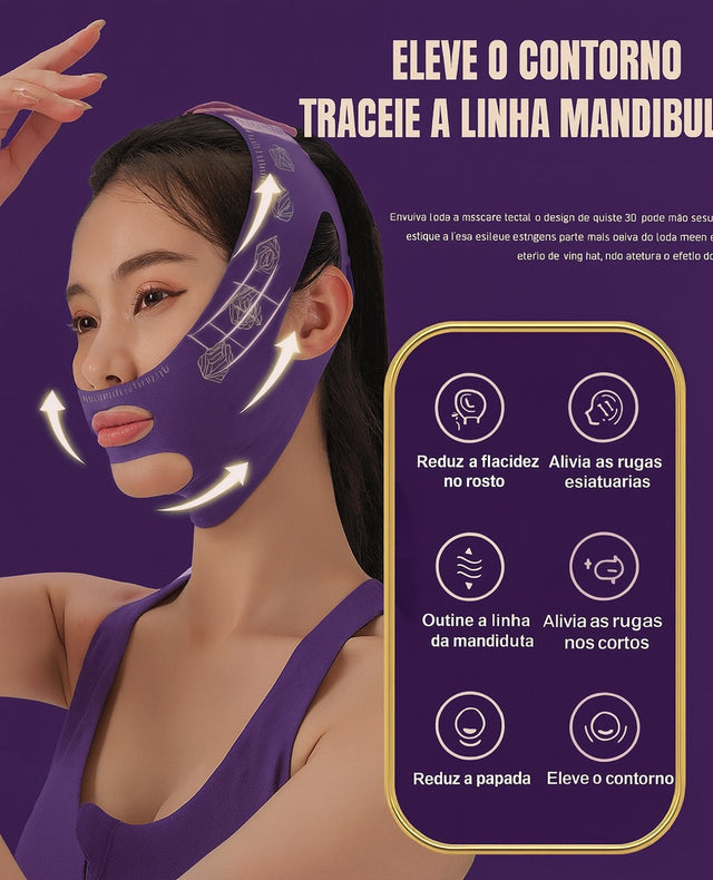 Máscara de Contorno Facial BellaFem – Suaviza Rugas, Papada e Modela o Rosto | Kaype Store