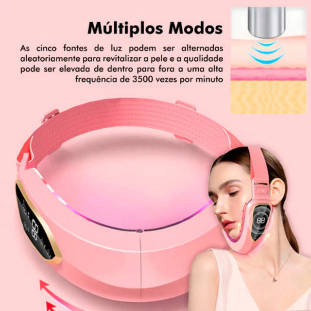 Massageador Facial para Queima de Gordura - Cromoterapia e Massageador - Adeus Papadas e Flacidez | Kaype Store