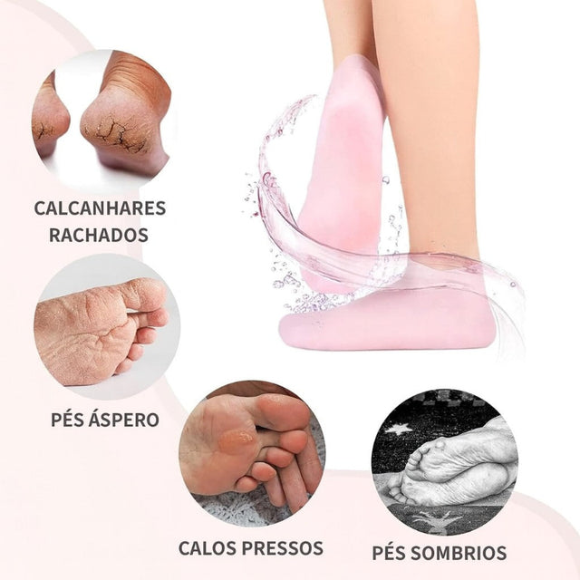 Meia de Silicone para Hidratar os Pés - Hidrata, Remove Rachaduras, Calos e Pele Morta | Kaype Store