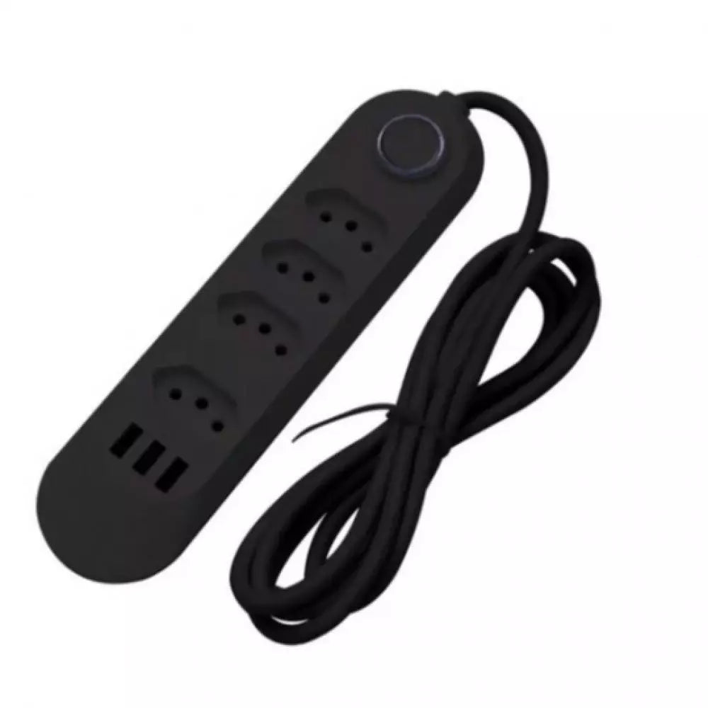 Extensão Elétrica 2m Com Tomadas e Entradas USB Integradas - Kaype Store
