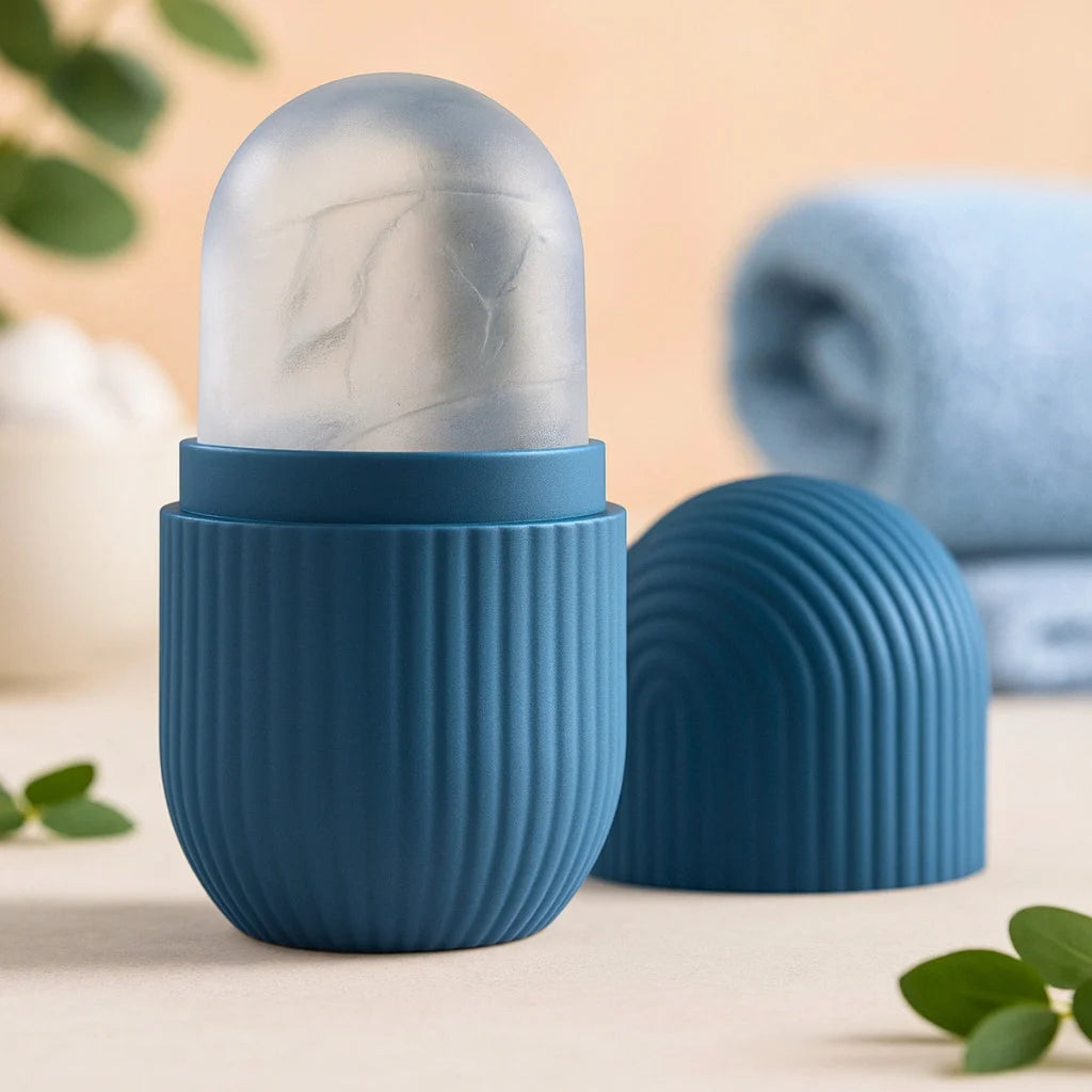 Rolo Massageador Facial de Gelo Reutilizável em Silicone – Kit com 2 Unidades | Kaype Store