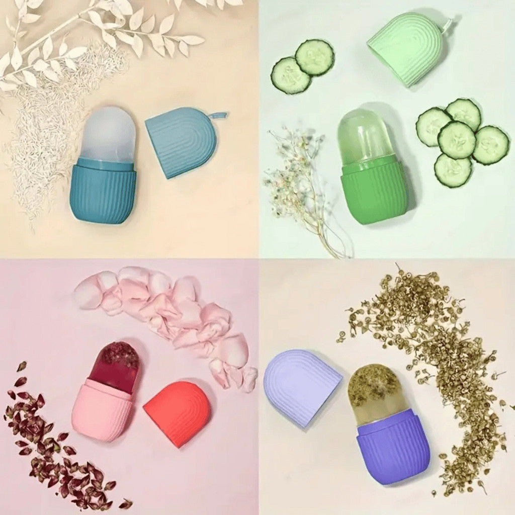 Rolo Massageador Facial de Gelo Reutilizável em Silicone – Kit com 2 Unidades | Kaype Store