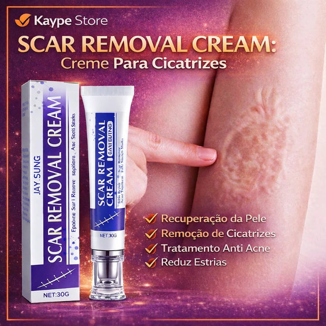 Scar Removal Cream — Creme para Cicatrizes Rosto e Corpo | Recuperação Avançada (30g)