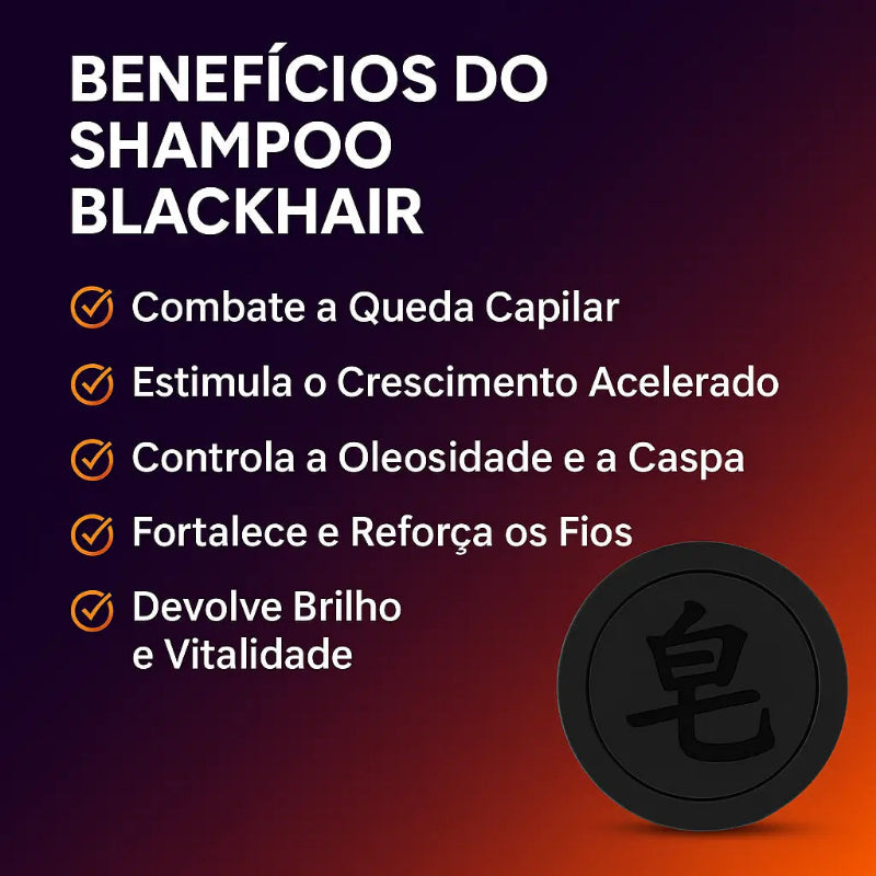 Shampoo Coreano em Barra para Queda de Cabelo - BlackHair | Kaype Store
