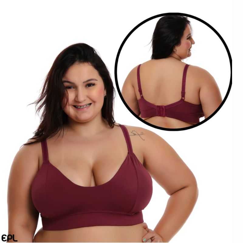 Sutiã Plus Size Alça Reforçada Sem Bojo - SuperSustentação | Kaype Store
