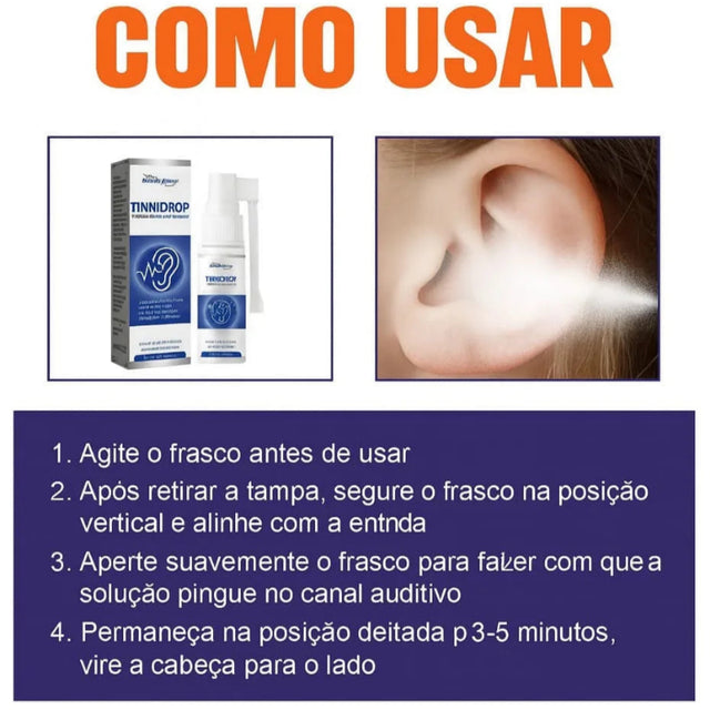 Tinnidrop Original - Solução para Zumbido nos Ouvidos | Alívio Rápido e Natural