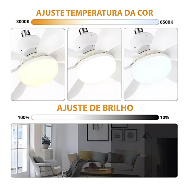 Ventilador de Teto Pro 80W com Luz Integrada – Silencioso, Potente e com Controle Remoto | Kaype Store