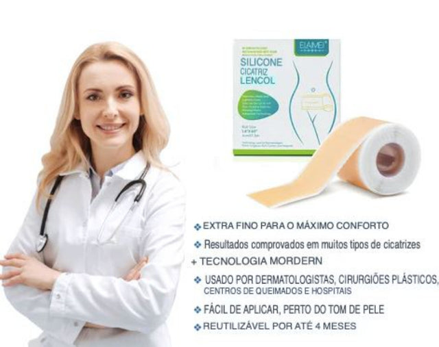 Fita Para Cicatrização  Reparadora de nanoagulhas com ácido hialurônico - Elamei