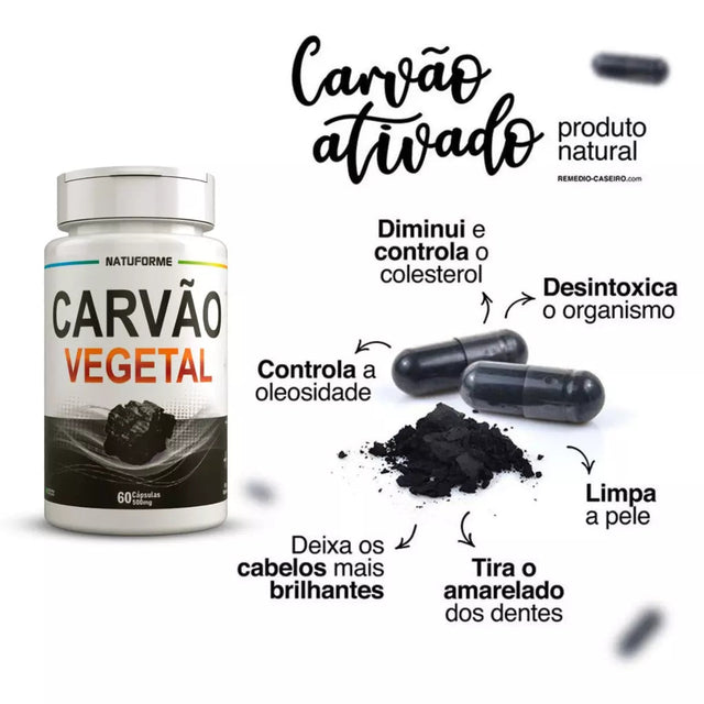 Carvão Vegetal 60 Caps - Original Kaypestore