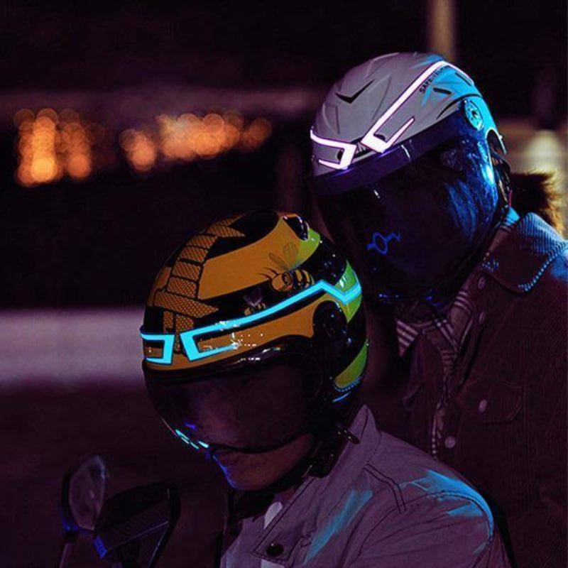 Kit de LED para Capacete de Moto à prova d'água, ideal para motocross e ciclismo, com instalação fácil e maior segurança noturna - Kaype Store