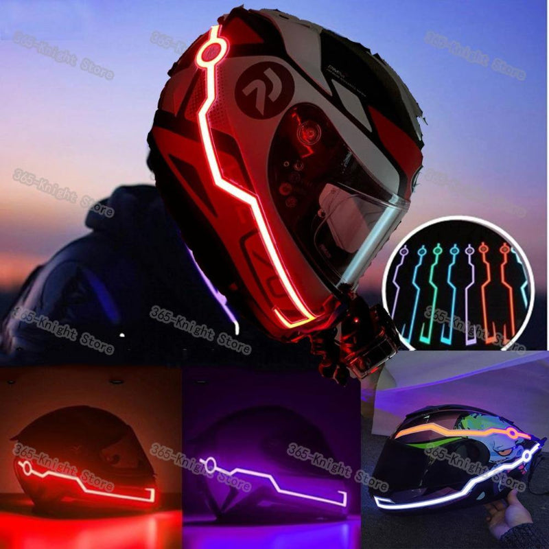 Kit de LED para Capacete de Moto à prova d'água, ideal para motocross e ciclismo, com instalação fácil e maior segurança noturna - Kaype Store