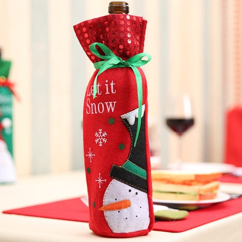 Kit Saco de Decoração de Natal para Garrafa - Tecido Premium de Alta Durabilidade NT011 Kaypestore 2 Vermelhos