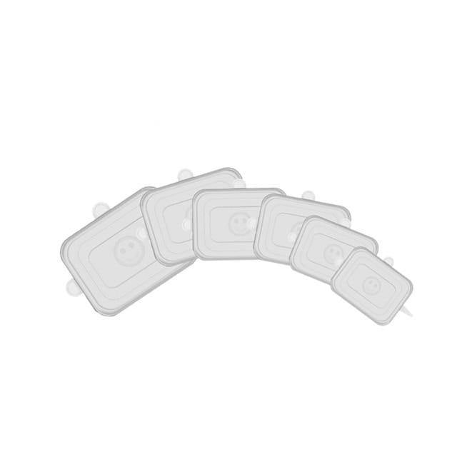 Kit Tampas de Silicone Universal - 25% de Desconto CZ005 Kaypestore 6 peças Branco Quadrada