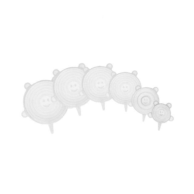 Kit Tampas de Silicone Universal - 25% de Desconto CZ005 Kaypestore 6 peças Branco Redonda